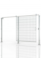 Stainless steel sliding door for machine guarding DIN left HYGIENEFENCE®3000X2000mm