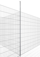 Preview: T-post for VarioFence Secure 30x30x2000 partition wall mesh (installation height up to 2400mm) Preview: T-post for VarioFence Secure 30x30x2000 partition wall mesh (installation height up to 2400mm)