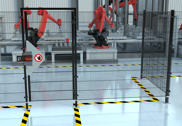 Safety fence for robotics & automation, modular system ECONFENCE® BASIC LINE HEIGHT 2000MM