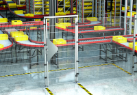 Warehouse partioning for intralogistics & conveyor technology, modular system ECONFENCE® BASIC LINE ZINC HEIGHT 2000M