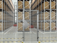 Warehouse partioning for intralogistics & conveyor technology, modular system ECONFENCE® BASIC LINE ZINC HEIGHT 2000M