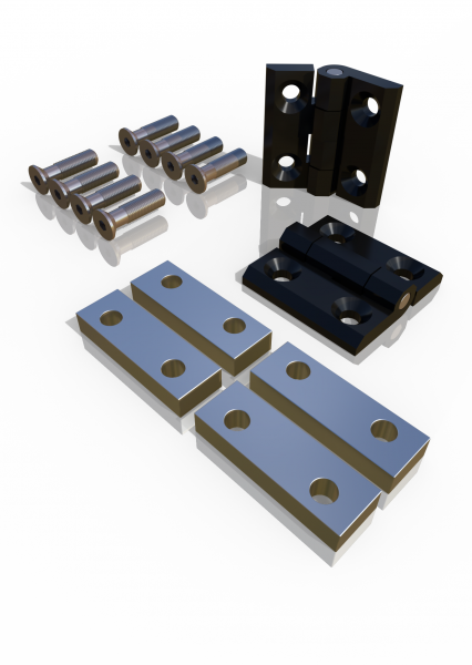 Door hinge set for hinged door ECONFENCE® Basic Line Zinc