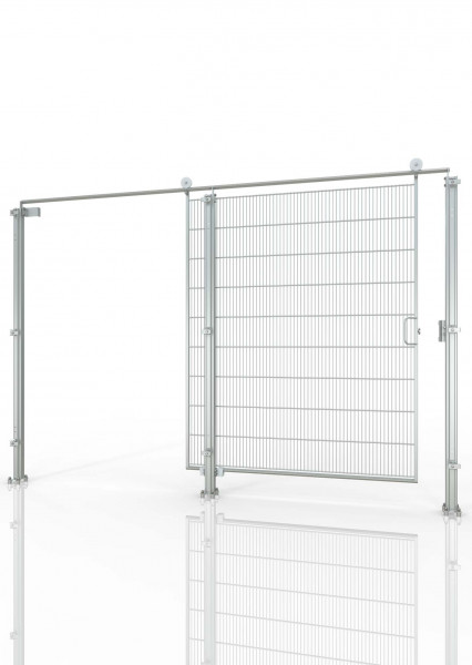 Stainless steel sliding door for machine guarding DIN left HYGIENEFENCE®3000X2000mm