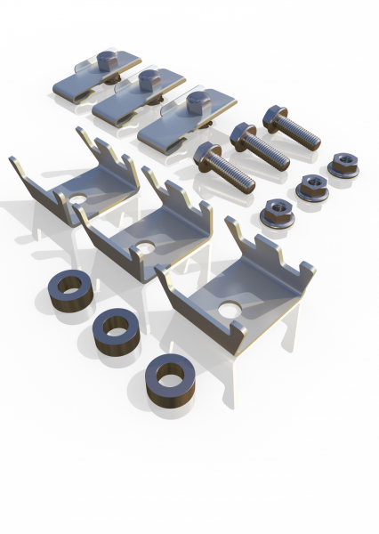 Stainless steel grid mounting set for machine guarding HYGIENEFENCE®