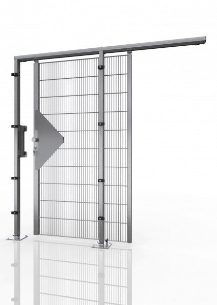 Single Sliding door for mesh partitioning - basement ECONFENCE® BASIC LINE ZINC TS01 1000X2000mm
