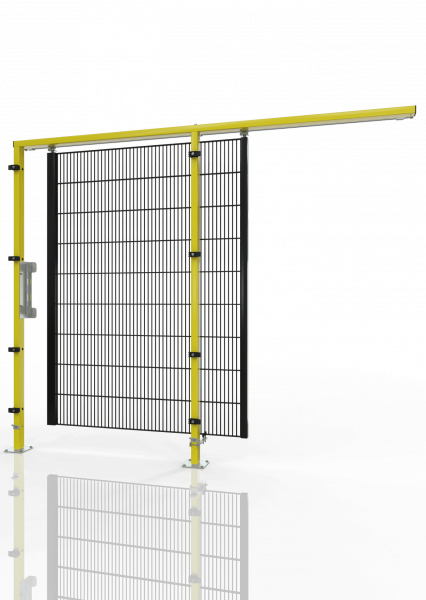 SINGLE SLIDING DOOR FOR MACHINE GUARDING GH01 ECONFENCE® BASIC LINE 1200x2000 RAL1021-9005
