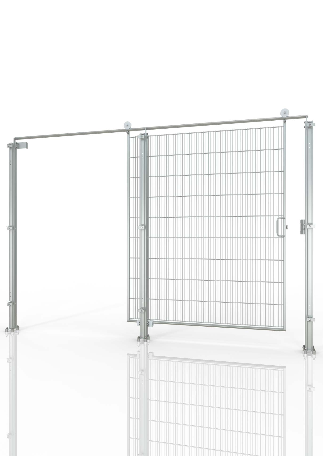 Safety fence stainless steel sliding door left