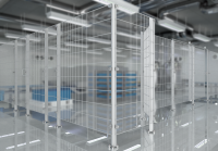 Stainless steel system for machine guarding, modular system HYGIENEFENCE® HIGH 2000M