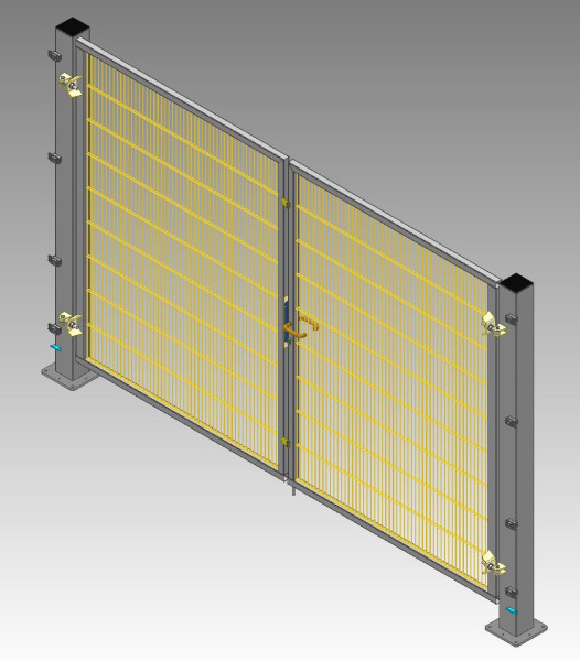 Double-leaf hinged door for mesh partition wall ECONFENCE® BASIC LINE ZINK TS01 1900X2000MM