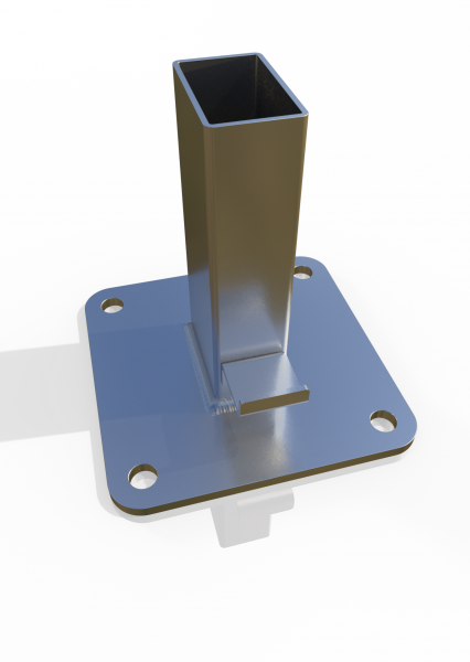 Insert base for row mullions ECONFENCE® Basic Line Zinc 140x140x6mm