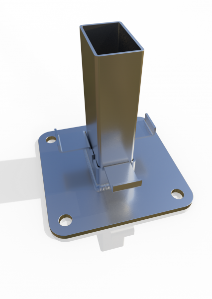 Insert base for universal corner post ECONFENCE® Basic Line Zinc 140x140x6mm
