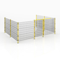 Machine safety gate, fence package ECONFENCE® BASIC LINE 4000x5000 sliding door
