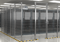Mesh partition wall for IT data center, fence package ECONFENCE® BASIC LINE ZINC HEIGHT 2000MM