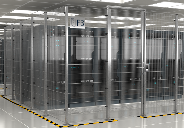 Mesh partition wall for IT data center, fence package ECONFENCE® BASIC LINE ZINC HEIGHT 2000MM