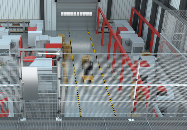 Recinzione di sicurezza per la protezione anticaduta, sistema modulare ECONFENCE® BASIC LINE FALL PROTECTION HEIGHT 2000MM