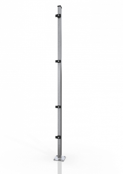 Row posts for mesh partition wall ECONFENCE® BASIC LINE ZINC 60x40x2400MM