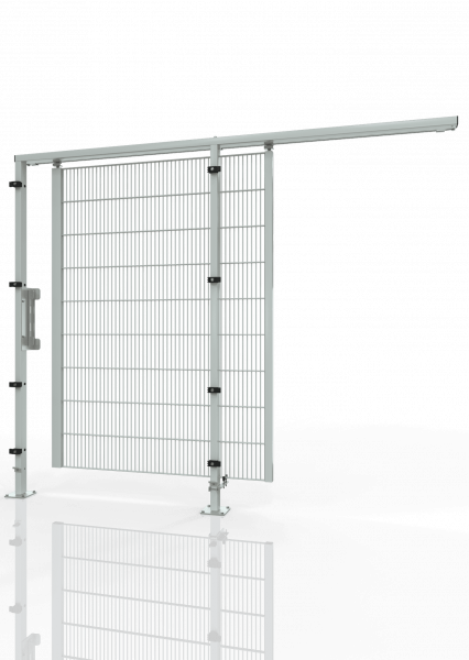 Sliding door for machine guarding ECONFENCE® BASIC LINE GH01 1200x2200 RAL 7035