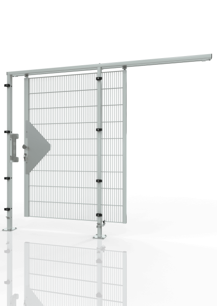 Sliding door for machine guarding ECONFENCE® BASIC LINE TS01 1200x2200 RAL7035