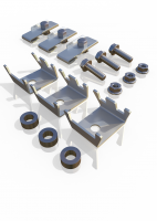 Stainless steel mesh fastening set for HYGIENEFENCE machine guards®