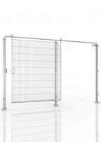Stainless steel sliding door DIN right for machine guard HYGIENEFENCE®3000X2000mm